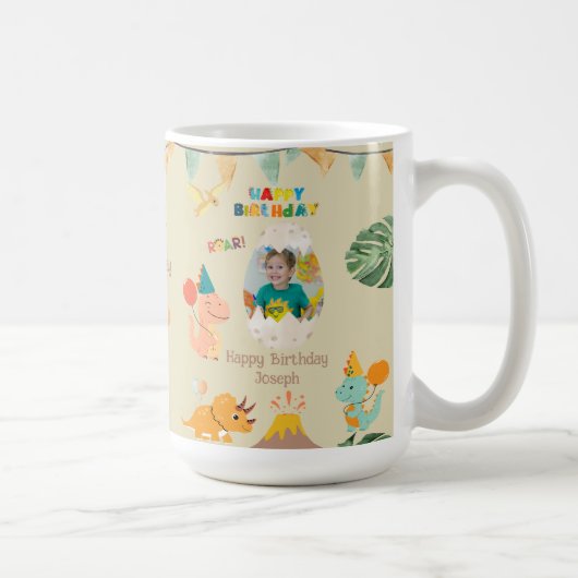 Dinosaur Geburtstag Tasse Geschenk - Individuelle  (Rechts)