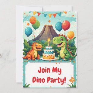 🦖 Dinosaur-Geburtstags-Einladung für Kinder 🎂 Einladung