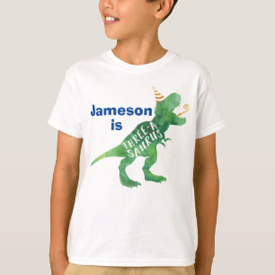 Dinosaur Geburtstags-T-Shirt Three A Saurus T-Shirt