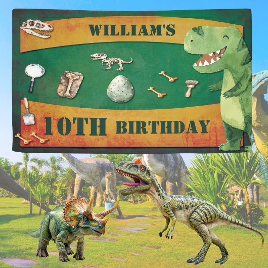 Dinosaur Geburtstagsbanner Banner
