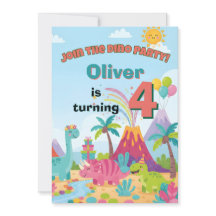 Dinosaur-Geburtstagseinladung – 5x7 Kinderparty-Ka