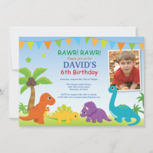 Dinosaur Geburtstagseinladung Dino-Party Einladung