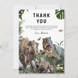 Dinosaur Geburtstagseinladung Dino T-Rex Geburtsta Dankeskarte