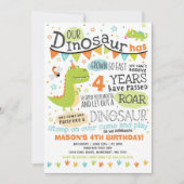 Dinosaur Geburtstagseinladung Dinosaur Roar Party Einladung (Vorderseite)
