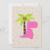 Dinosaur Geburtstagseinladung für ein Mädchen Einladung (Rückseite)