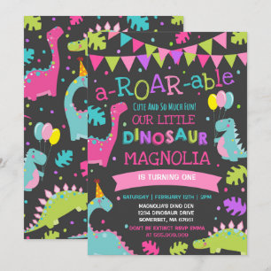 Dinosaur Geburtstagseinladung Mädchen Dinosaurier Einladung