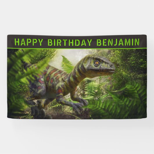 Dinosaur-Geburtstagsfeier Banner (Horizontal)