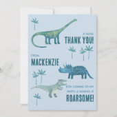 Dinosaur Geburtstagsfeier Danke (Vorderseite)