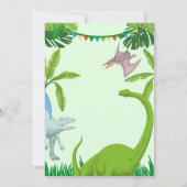 Dinosaur Geburtstagsfeier Einladung (Rückseite)