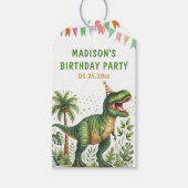 Dinosaur Geburtstagsfeier Geschenkanhänger (Vorderseite)