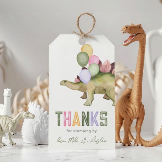 Dinosaur Geburtstagsfeier Geschenkanhänger