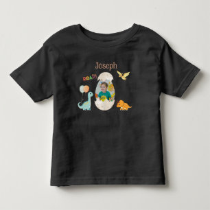 Dinosaur Geburtstagskinderoutfit - Individuelle Na Kleinkind T-shirt