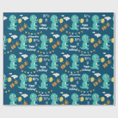 Dinosaur Geburtstagsnamenalter Custom Geschenkpapier (Flach)