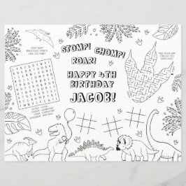 Dinosaur Geburtstagsparty Coloring Tischset