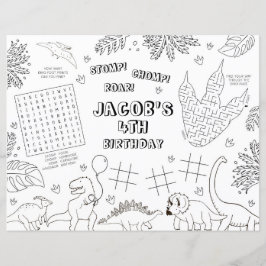 Dinosaur Geburtstagsparty Coloring Tischset