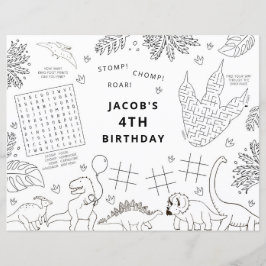 Dinosaur Geburtstagsparty Coloring Tischset