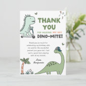 Dinosaur Geburtstagsparty Danke, Card Einladung (Stehend Vorderseite)