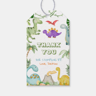 Dinosaur Geburtstagsparty Danke für Stompby Geschenkanhänger