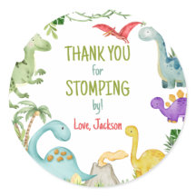 Dinosaur Geburtstagsparty Danke für Stompby