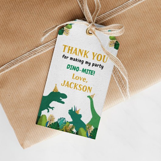 Dinosaur Geburtstagsparty Danke Tag Geschenkanhänger