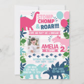 Dinosaur Geburtstagsparty Einladung (Vorderseite)