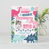 Dinosaur Geburtstagsparty Einladung (Stehend Vorderseite)