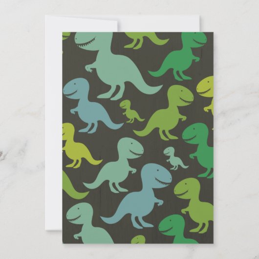 Dinosaur Geburtstagsparty Einladung (Rückseite)