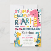 Dinosaur Geburtstagsparty Einladung (Vorderseite)