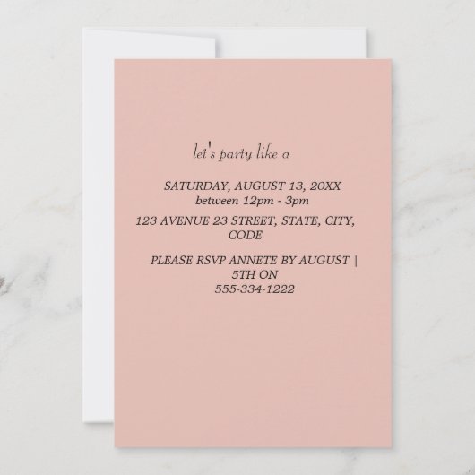 Dinosaur Geburtstagsparty Einladung (Rückseite)