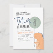 Dinosaur Geburtstagsparty Einladung (Vorderseite)