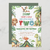 Dinosaur Geburtstagsparty Einladung (Vorne/Hinten)