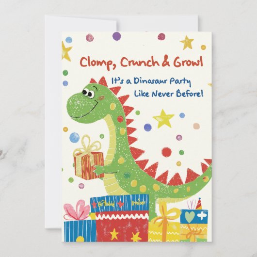 Dinosaur Geburtstagsparty Einladung (Vorderseite)