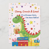 Dinosaur Geburtstagsparty Einladung (Vorne/Hinten)