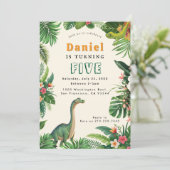 Dinosaur Geburtstagsparty Einladung (Stehend Vorderseite)