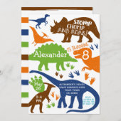 Dinosaur Geburtstagsparty Einladung (Vorne/Hinten)