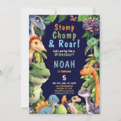 Dinosaur Geburtstagsparty Einladung (Vorderseite)