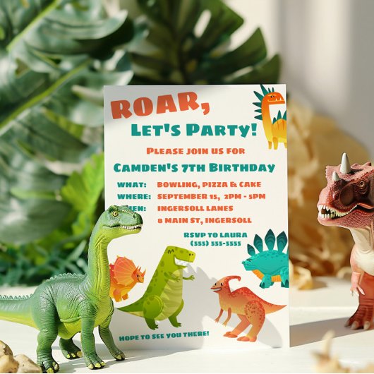 Dinosaur Geburtstagsparty Einladung