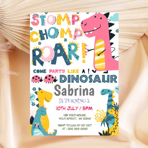 Dinosaur Geburtstagsparty Einladung