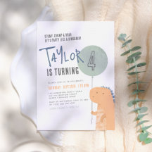 Dinosaur Geburtstagsparty Einladung