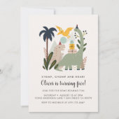 Dinosaur Geburtstagsparty Einladung (Vorderseite)