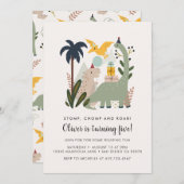 Dinosaur Geburtstagsparty Einladung (Vorne/Hinten)