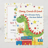 Dinosaur Geburtstagsparty Einladung (Vorne/Hinten)