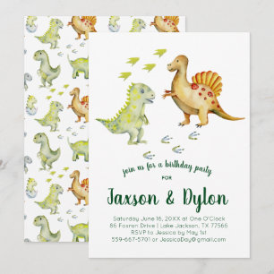 Dinosaur Geburtstagsparty Einladung