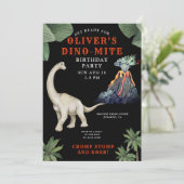 Dinosaur Geburtstagsparty Einladung (Stehend Vorderseite)