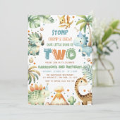 Dinosaur Geburtstagsparty Einladung (Stehend Vorderseite)