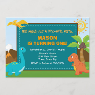 Dinosaur Geburtstagsparty Einladung 12x18 Card