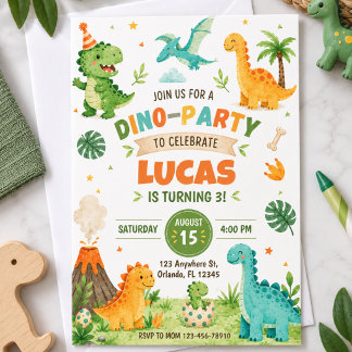 Dinosaur Geburtstagsparty-Einladung Einladung