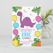 Dinosaur Geburtstagsparty Einladung, Jurassic T-Re Einladung (Stehend Vorderseite)