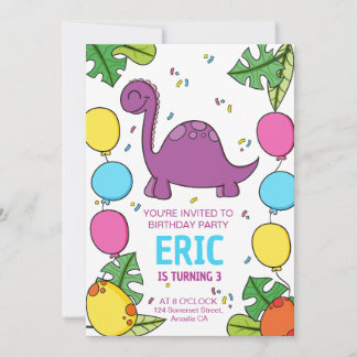 Dinosaur Geburtstagsparty Einladung, Jurassic T-Re Einladung