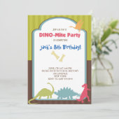 Dinosaur Geburtstagsparty Einladungen (Stehend Vorderseite)